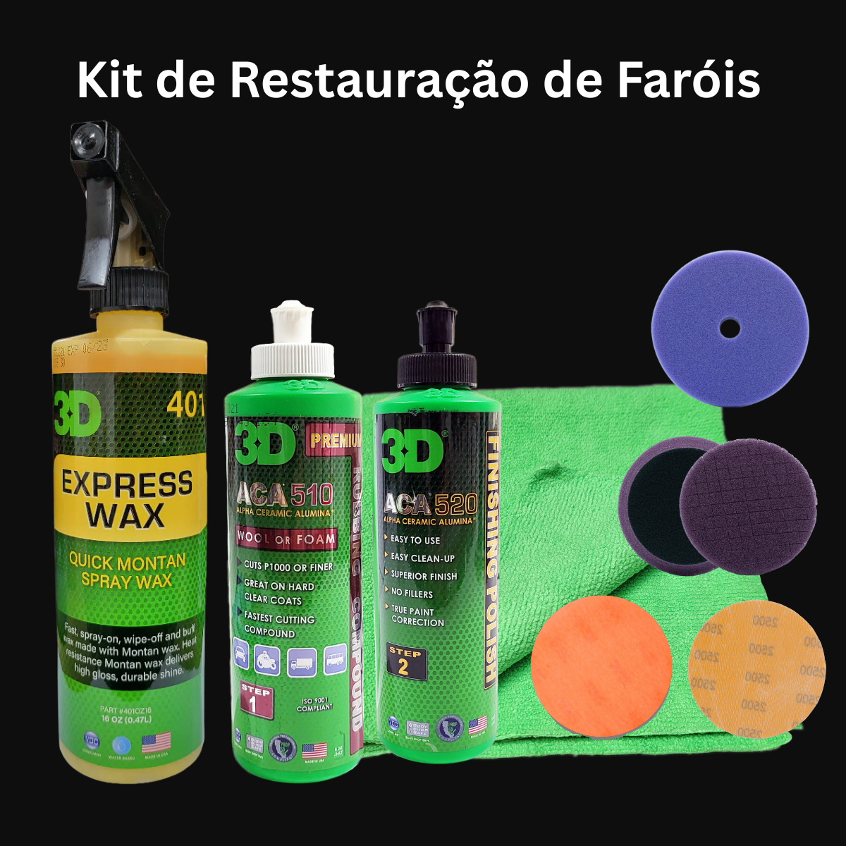 Kit de restauro de faróis
